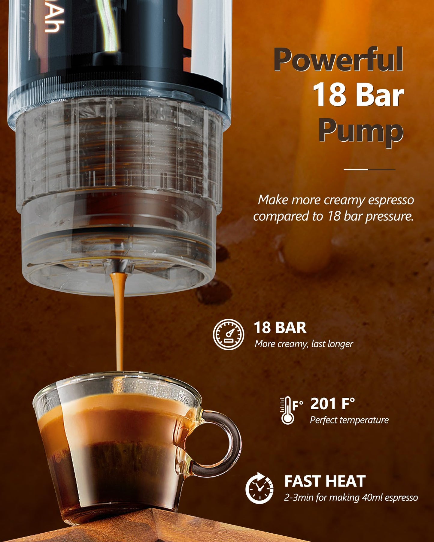 CONQUECO Tragbare Espressomaschine Elektrische Kaffeemaschine: 12V Auto kleine Reise-Expressomaschine Satz – Batteriebetrieben, kompatibel mit NS-Kapseln & gemahlenem Kaffee (Grau (3 Artikel))